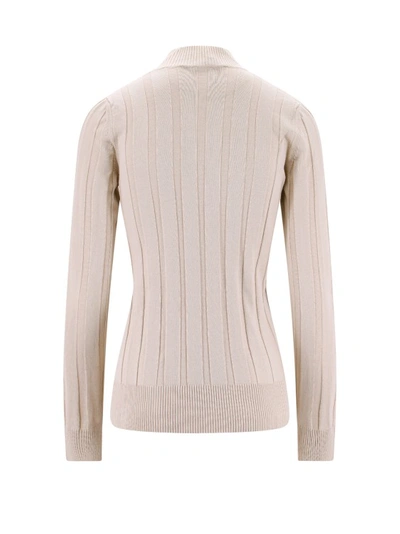 Shop Stella Mccartney Sustainable Viscose Ribbed Sweater In Neutrals