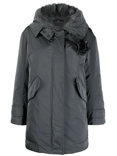 Shop Ermanno Scervino Black Hooded Coat