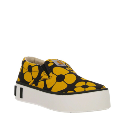 Shop Marni Printed Slip On Sneakers In White