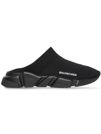 Shop Balenciaga Speed Recycled Knit Mule In Black