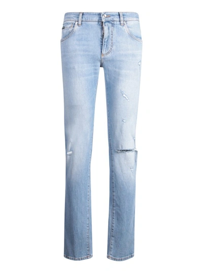 Shop Dolce & Gabbana Skinny-cut Cotton Jeans In Blue