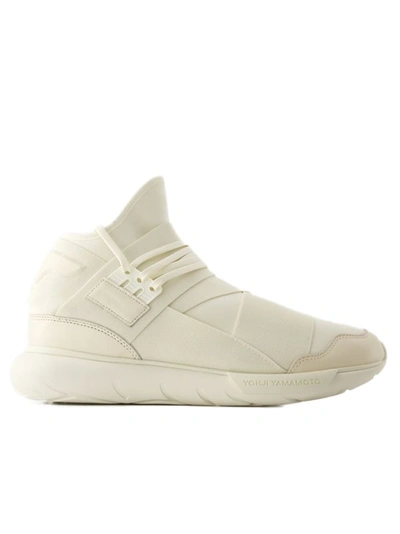 Shop Y-3 Qasa Sneakers - Leather - Beige/blanc In Neutrals