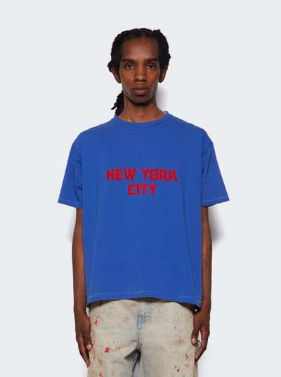 Shop Bode Flocked Nouveau T-shirt In Blue