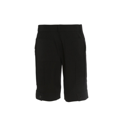 Shop Burberry Black Wool Bermuda Shorts