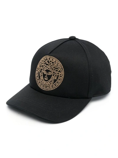 Shop Versace Black Cotton Hat