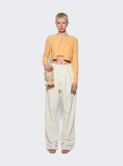 Shop Alexandra Golovanoff Mila Cropped Cardigan In Yellow