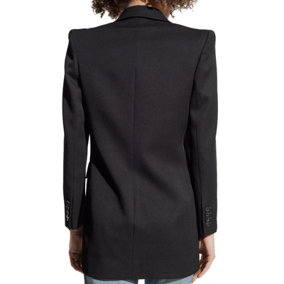 Shop Saint Laurent Double-breasted Blazer In Black