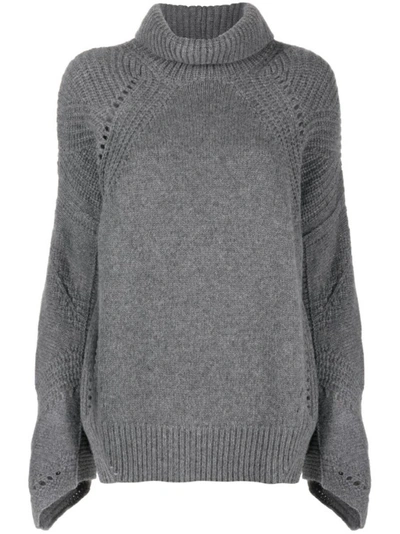 Shop Ermanno Scervino Grey Turtleneck Sweater