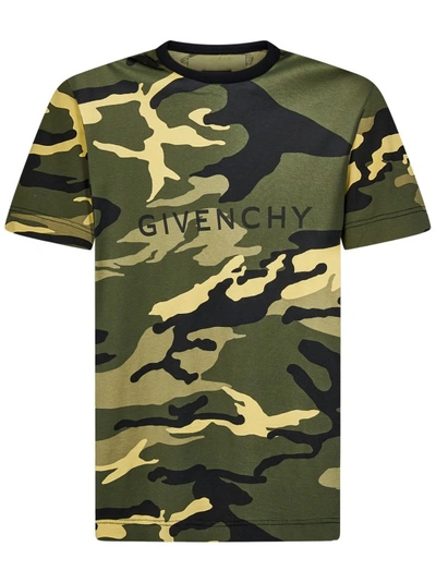 Shop Givenchy Slim-fit Camouflagle-print Cotton Jersey T-shirt In Green