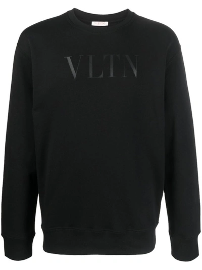 Shop Valentino Black Logo Print Sweatshirt