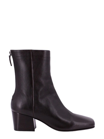Shop Lemaire Brown Leather Boots In Black