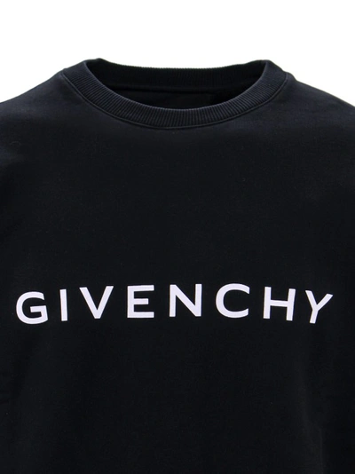 Shop Givenchy Cotton Sweatshirt With Print In Black