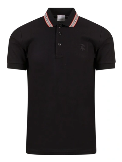 Shop Burberry Piqué Cotton Polo Shirt In Black