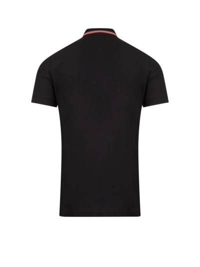 Shop Burberry Piqué Cotton Polo Shirt In Black