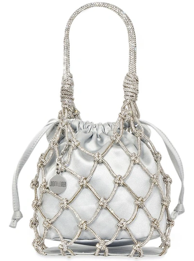 Shop Judith Leiber Sparkle Net Pouch In Silver