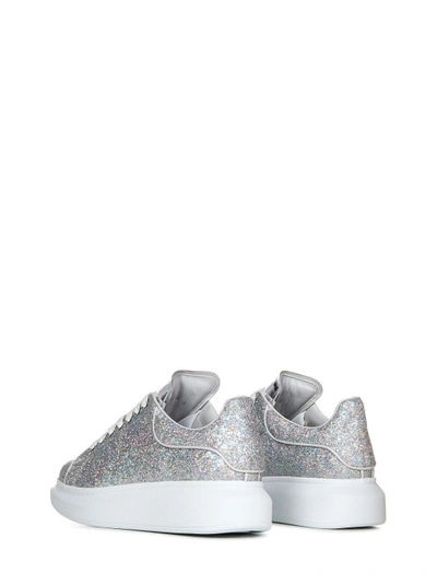Shop Alexander Mcqueen Silver Sneakers With Holographic Glitters