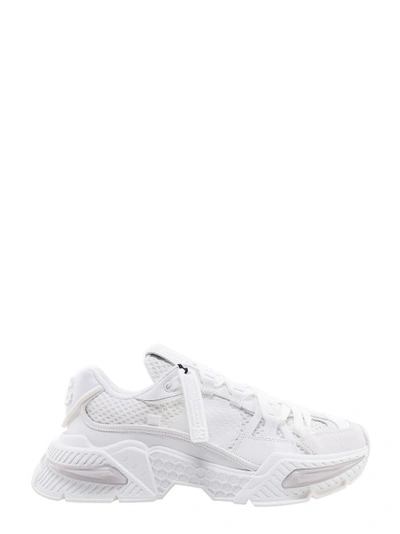 Shop Dolce & Gabbana White Mesh And Leather Sneakers