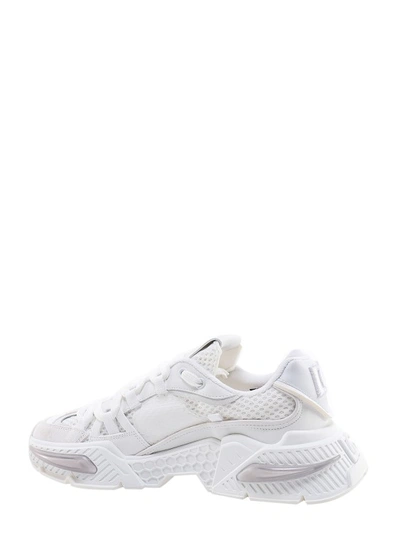 Shop Dolce & Gabbana White Mesh And Leather Sneakers