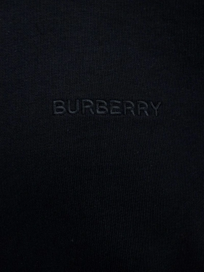 Shop Burberry Embroidered Logo Cotton Sweatshirt In Black
