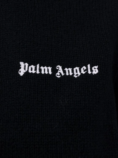 Shop Palm Angels Black Wool Blend Cardigan