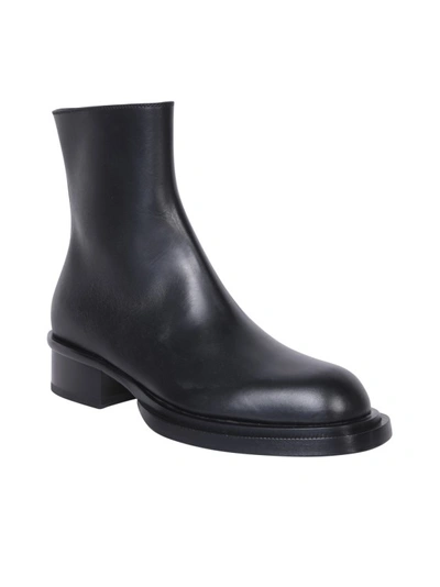 Shop Alexander Mcqueen Calfskin Leather Cuban Stack Boots In Black