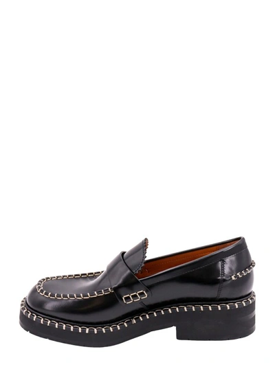 Shop Chloé Black Leather Loafer
