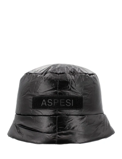Shop Aspesi Black Bucket Hat