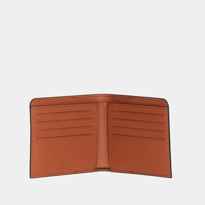 Shop Hogan Leather And Black Wallet In Brown