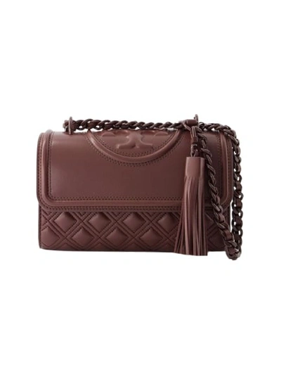 Shop Tory Burch Fleming Small Convertible Bag - Leather - Brown
