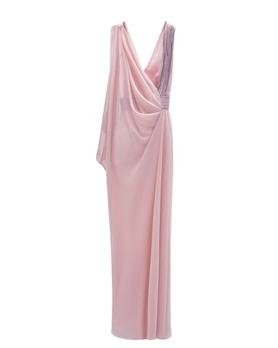 Shop Gemy Maalouf Asymmetrical Blush Dress - Long Dresses In Pink