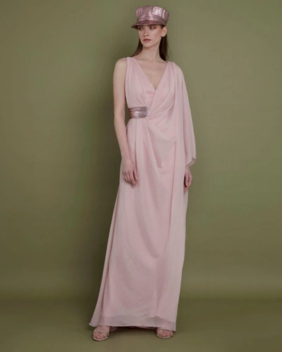 Shop Gemy Maalouf Asymmetrical Blush Dress - Long Dresses In Pink