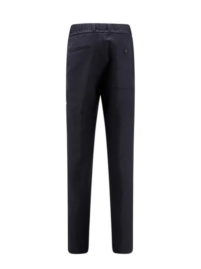 Shop Lanvin Wool And Mohair Micropattern Trouser In Black