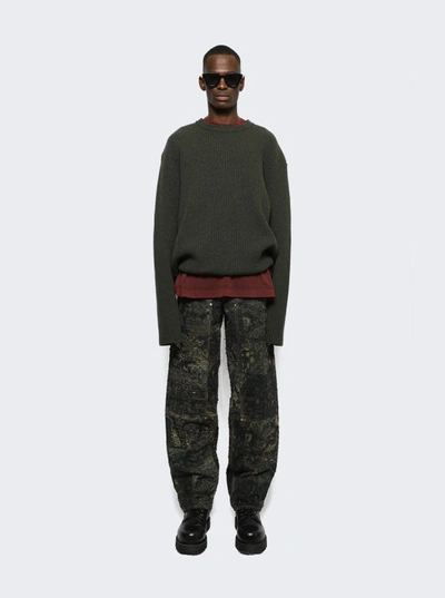 Shop Givenchy Oversized Crewneck Sweater In Green
