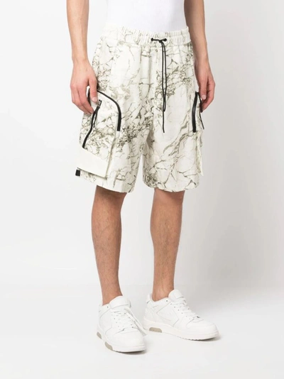 Shop A-cold-wall* Marble Print Shorts In White