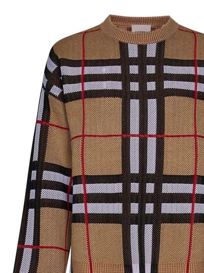 Shop Burberry Technical Cotton Sweater In Brown