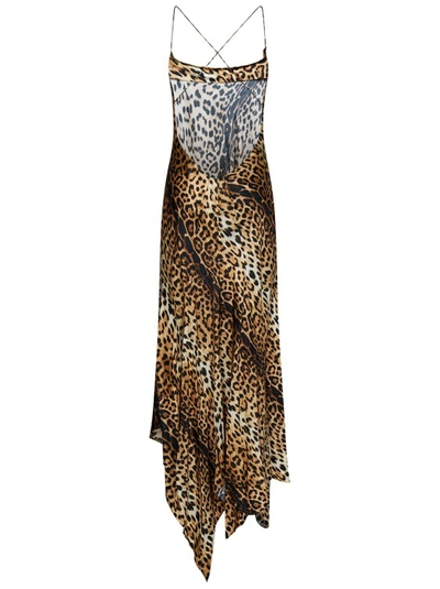 Shop Roberto Cavalli Leopard Print Maxi Dress In Brown