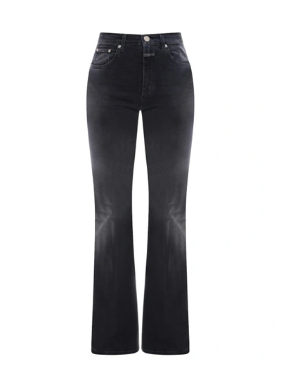 Shop Closed Stretch Cotton Trouser With Back Logo Patch In Black