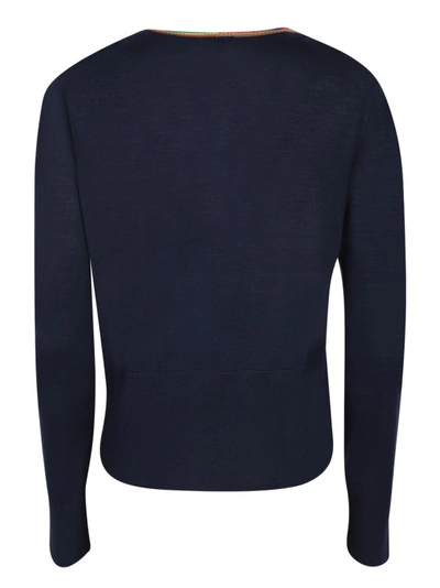 Shop Paul Smith Vneck Knitted Cardigan In Blue
