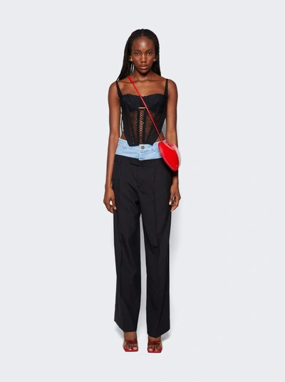 Shop Dion Lee Lace Up Corset Top In Black