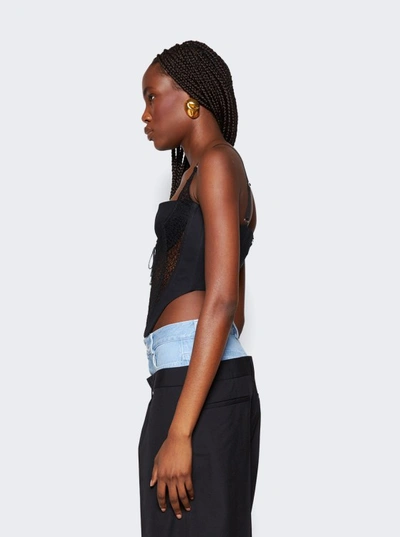 Shop Dion Lee Lace Up Corset Top In Black