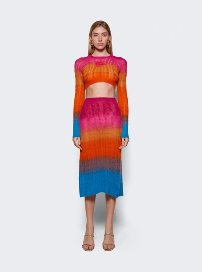 Shop Etro Cable-knit Cropped Sweater In Multicolor