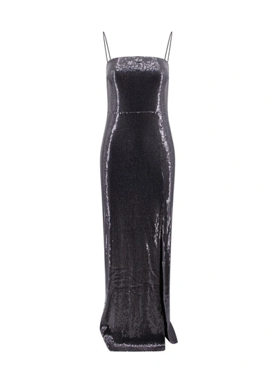 Shop Rotate Birger Christensen Recycled Material Dress With Sequins In Black