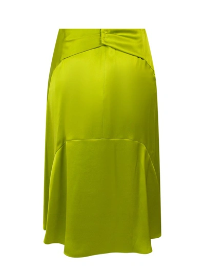 Shop Fendi Silk Skirt In Green