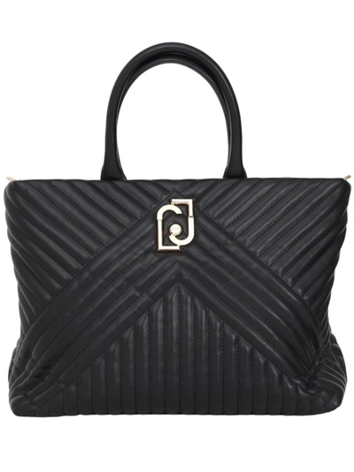Shop Liu •jo Quilted Black Shopper Bag