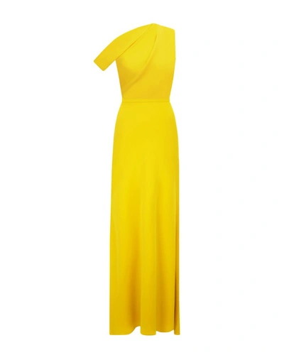 Shop Gemy Maalouf Crepe Long Dress - Long Dresses In Yellow