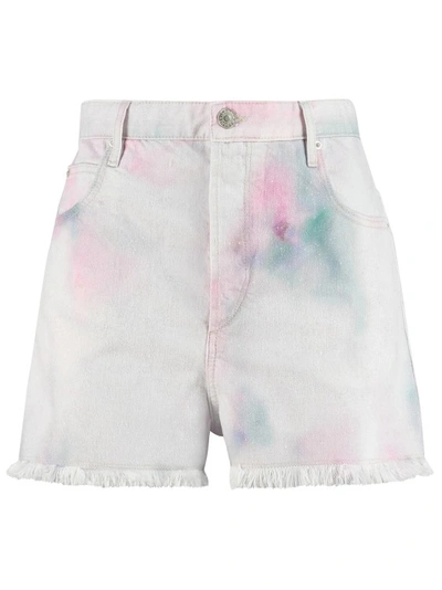 Shop Isabel Marant Etoile Lesia Denim Shorts In White