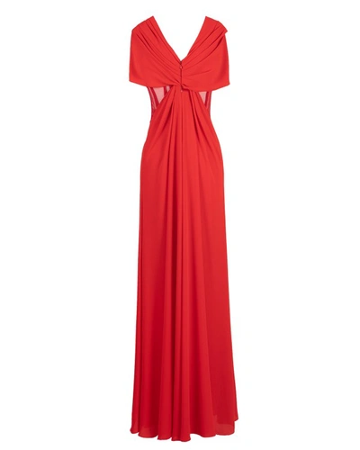 Shop Gemy Maalouf Overlapped Bodice Long Dress - Long Dresses In Red