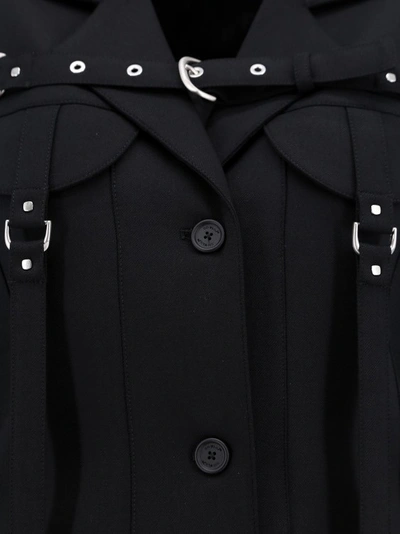 Shop Off-white Wool Blend Blazer With Straps Detail In Black