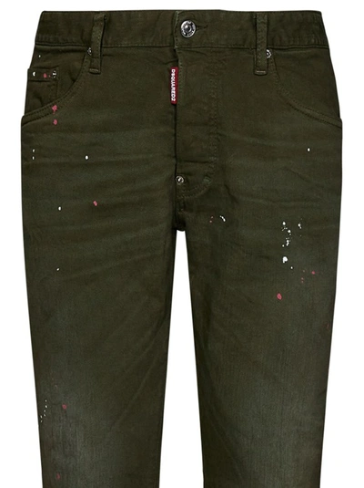 Shop Dsquared2 Military Green Denim Jeans