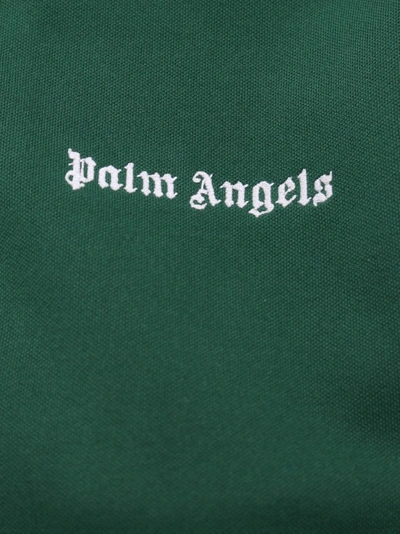 Shop Palm Angels Logo Print Recycled Jersey Sweatshirt In Green
